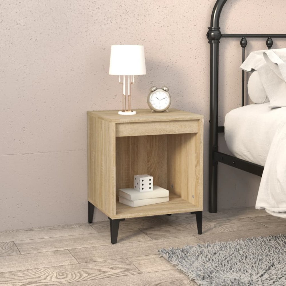 vidaXL Sängbord sonoma-ek 40x35x50 cm
