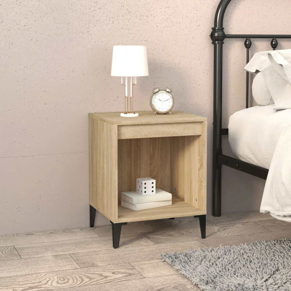 vidaXL Sängbord sonoma-ek 40x35x50 cm