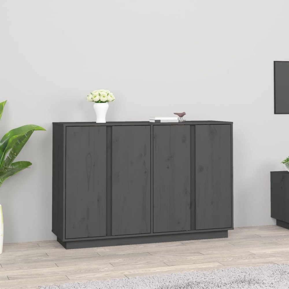vidaXL Skåp grå 120x35x80 cm massiv furu