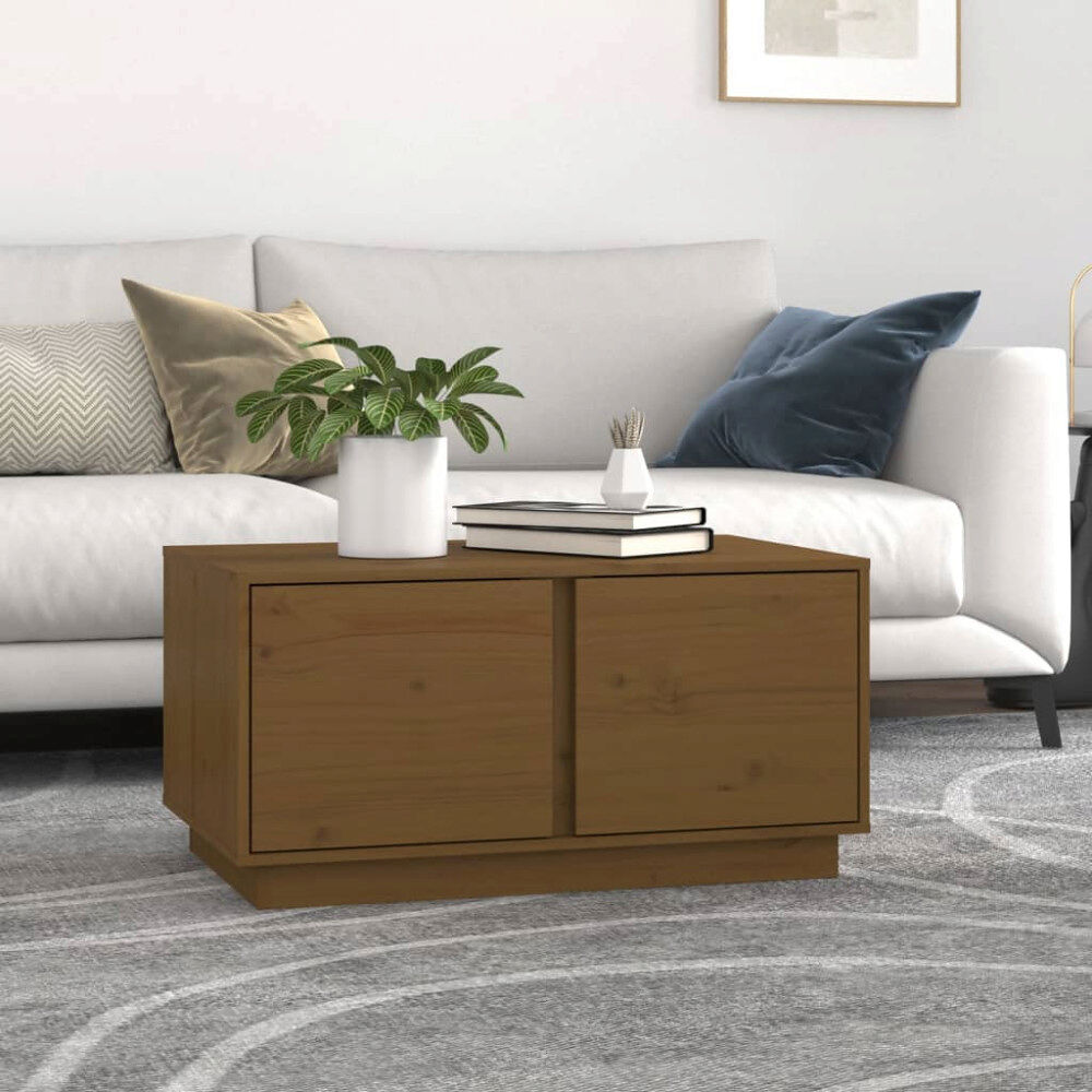vidaXL Soffbord honungsbrun 80x50x40 cm massiv furu