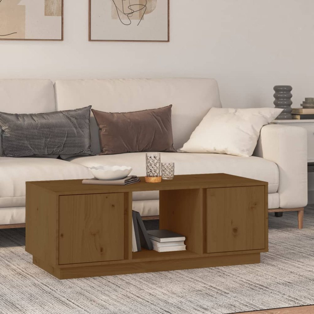 vidaXL Soffbord honungsbrun 110x50x40 cm massiv furu