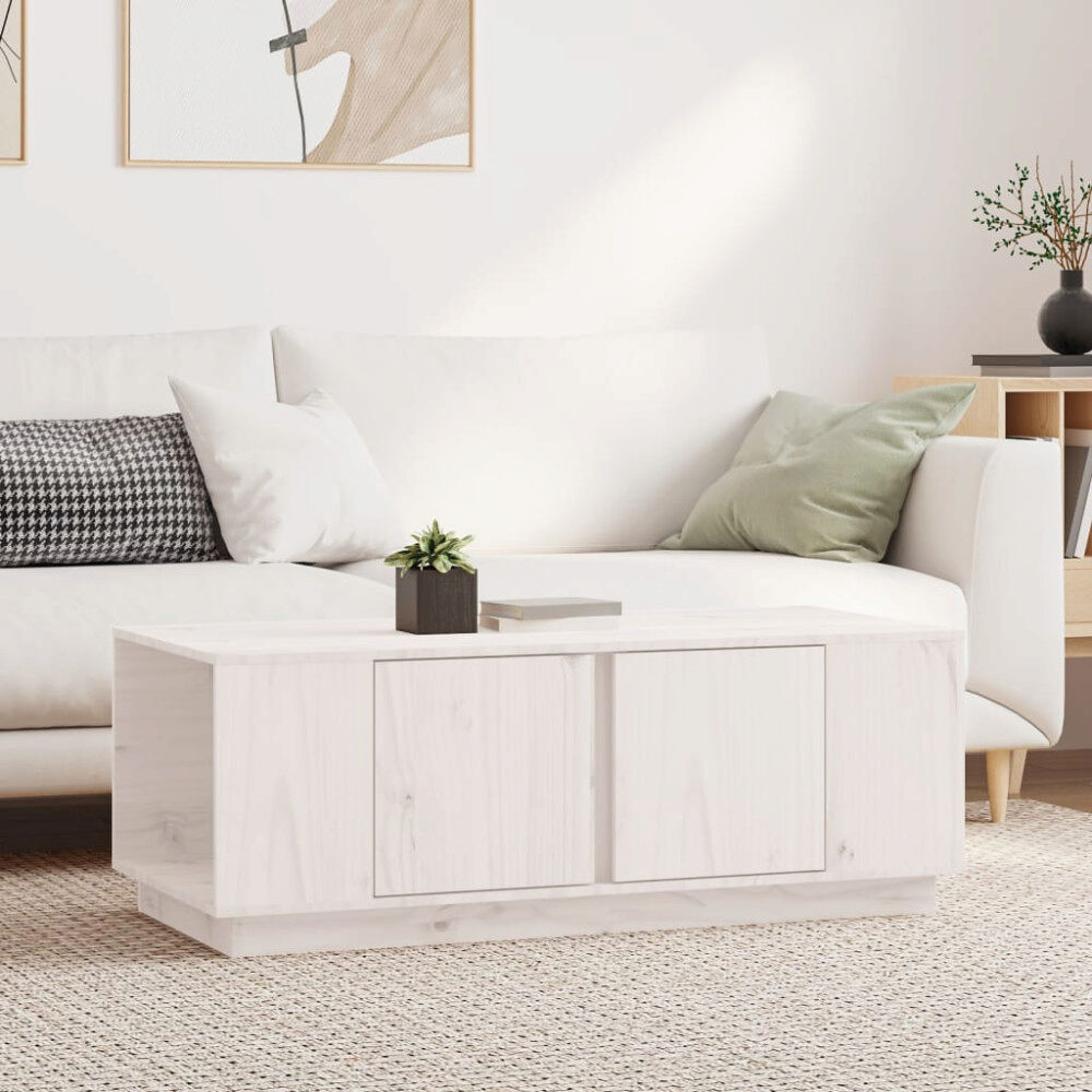 vidaXL Soffbord vit 110x50x40 cm massiv furu