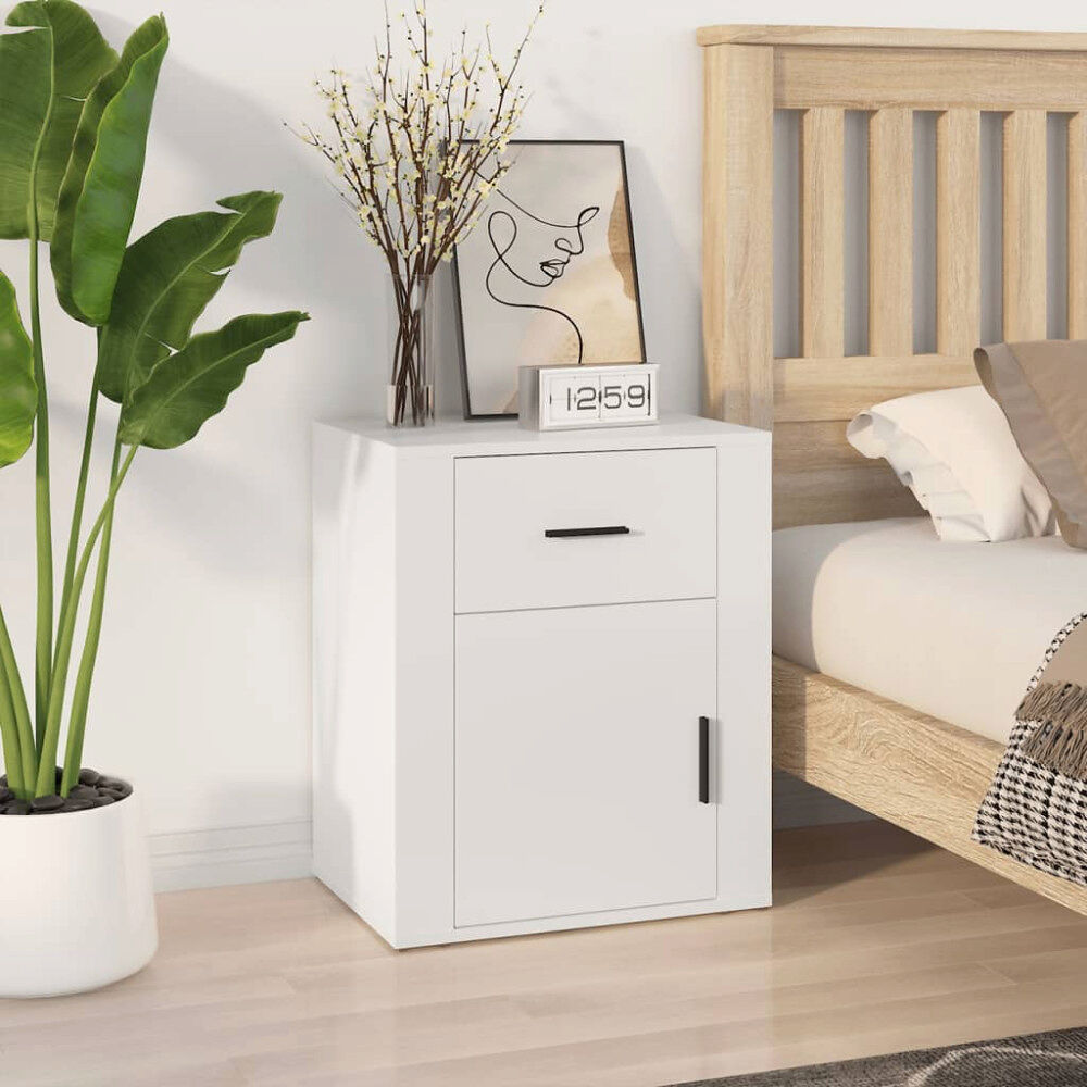 vidaXL Sängbord vit 50x36x60 cm konstruerat trä