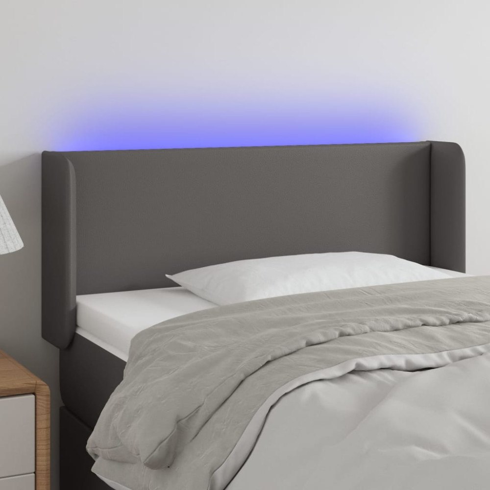 vidaXL Sänggavel LED rosa 93x16x78/88 cm konstläder