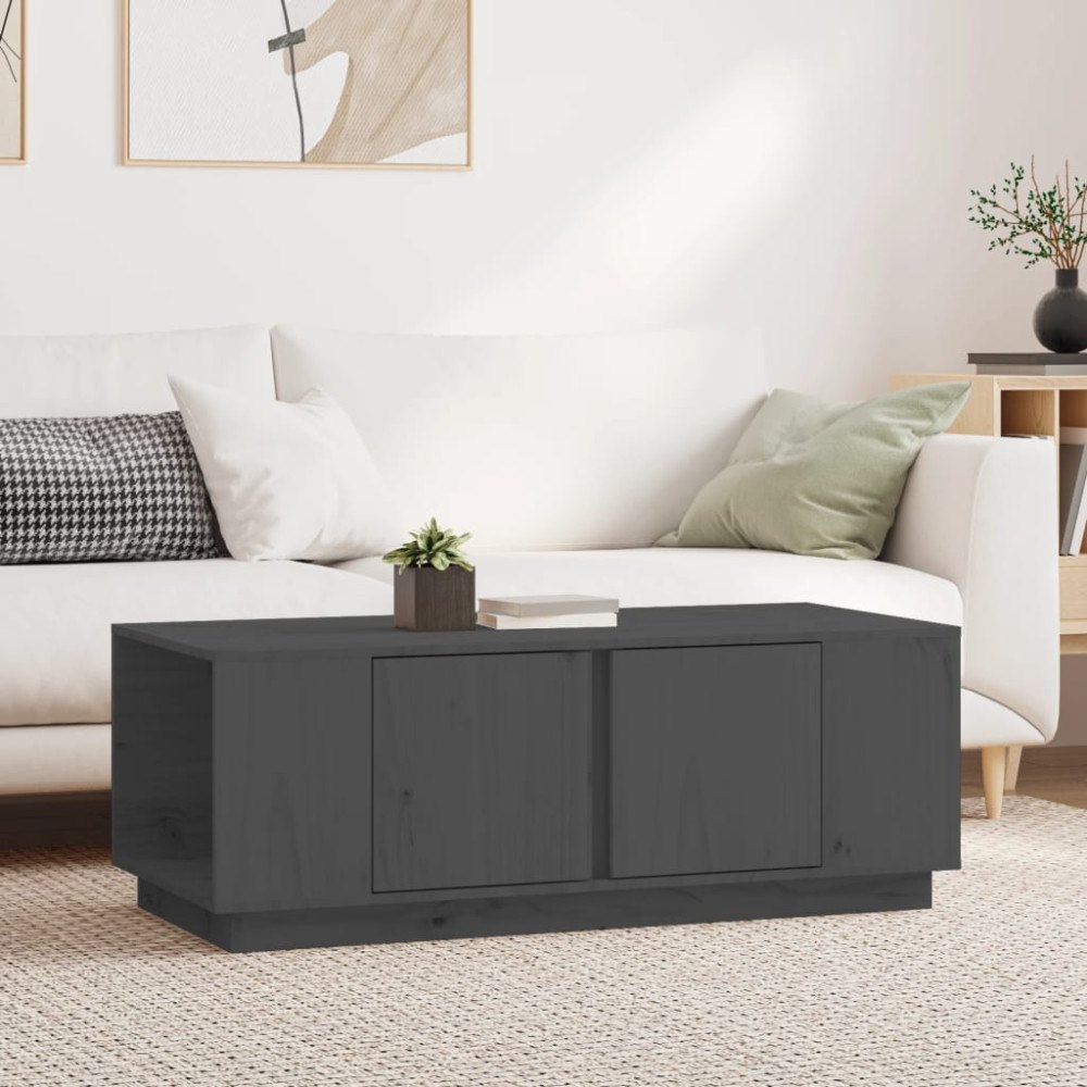 vidaXL Soffbord Grå 110x50x40 cm massiv furu