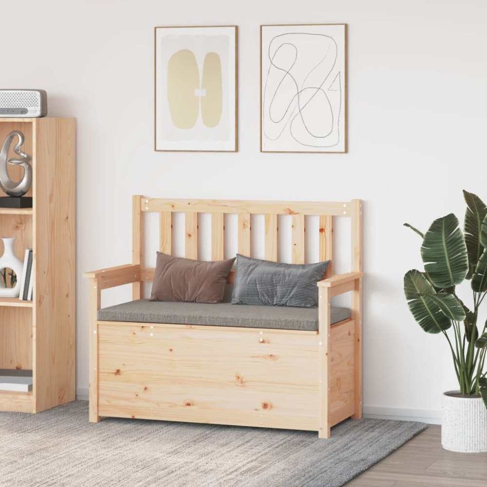 vidaXL Bänk 112,5x51,5x96,5 cm massiv furu