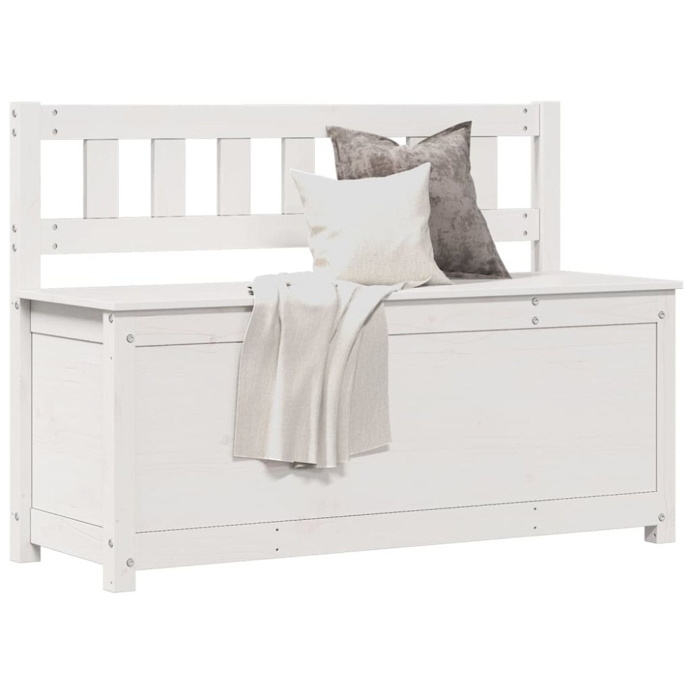 vidaXL Bänk vit 110x41x76,5 cm massiv furu