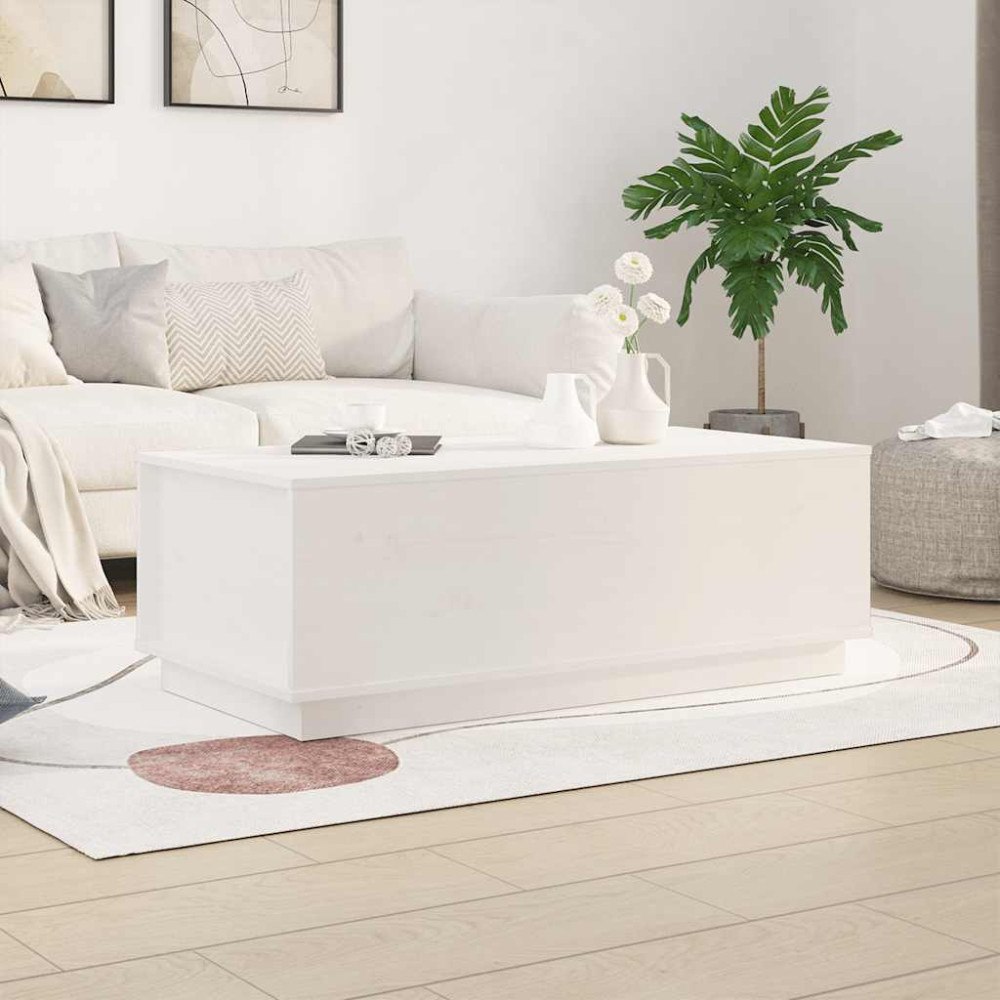 vidaXL Soffbord vit 100x50x35 cm massiv furu