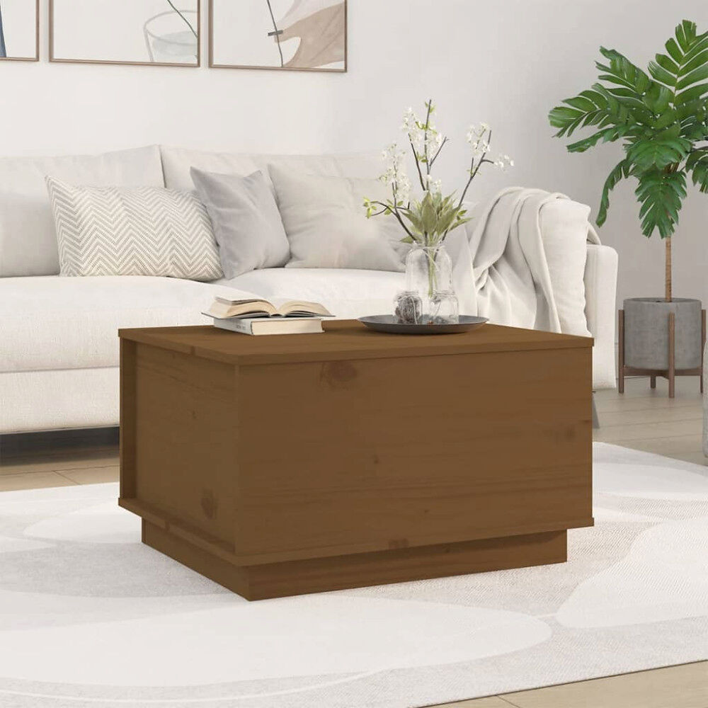 vidaXL Soffbord honungsbrun 60x50x35 cm massiv furu