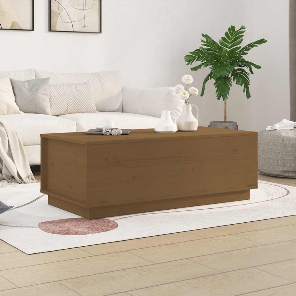 vidaXL Soffbord honungsbrun 100x50x35 cm massiv furu