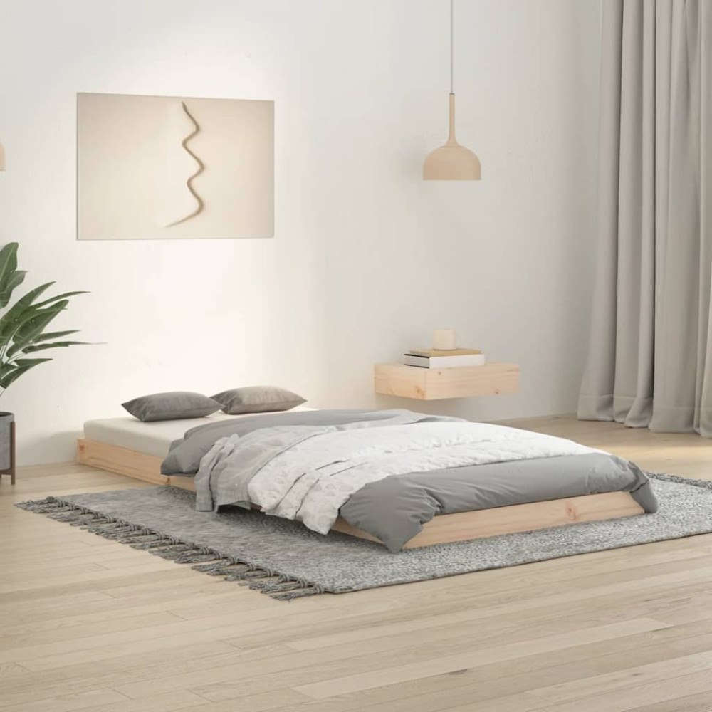 vidaXL Sängram 90x200 cm massiv furu