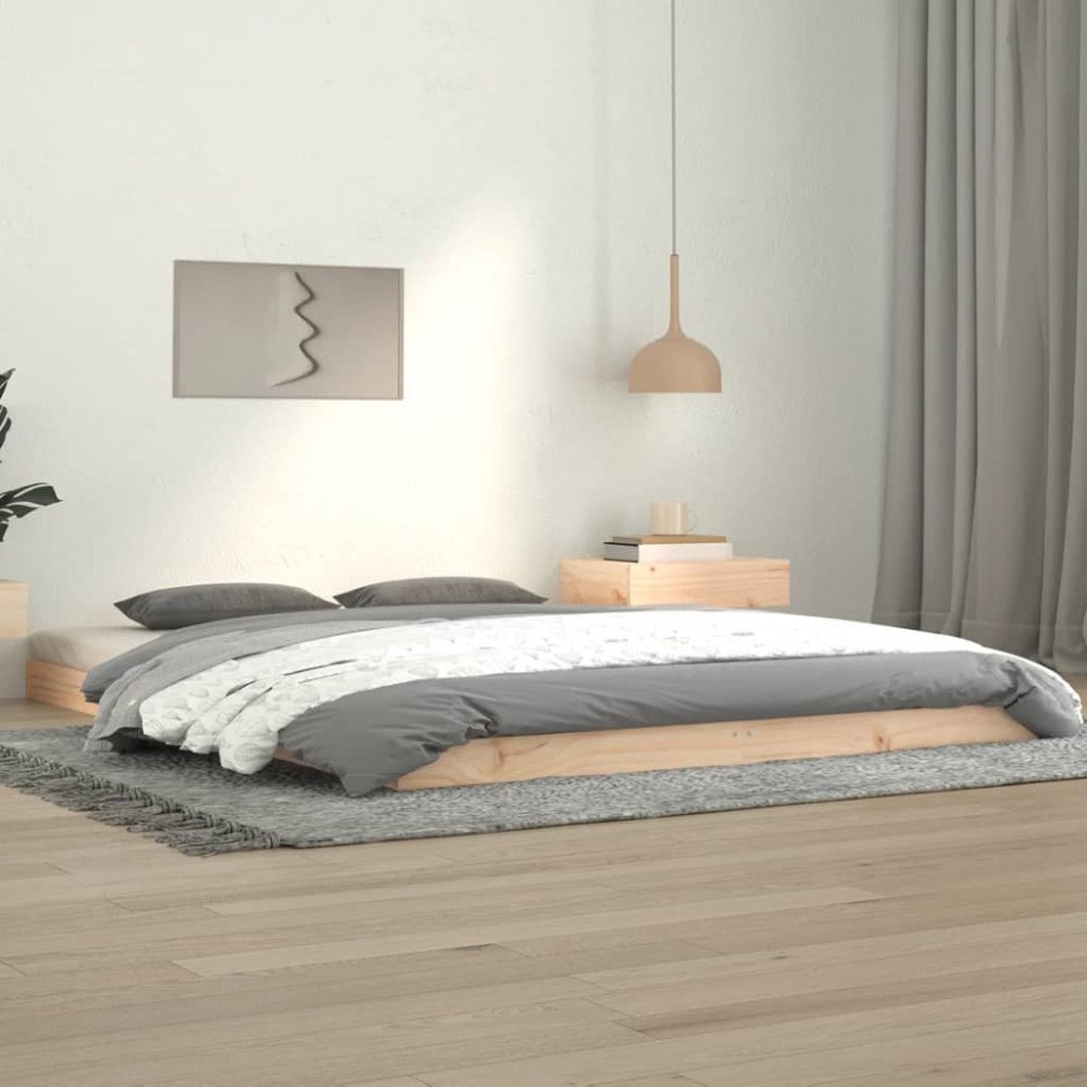 vidaXL Sängram 140x190 cm massiv furu