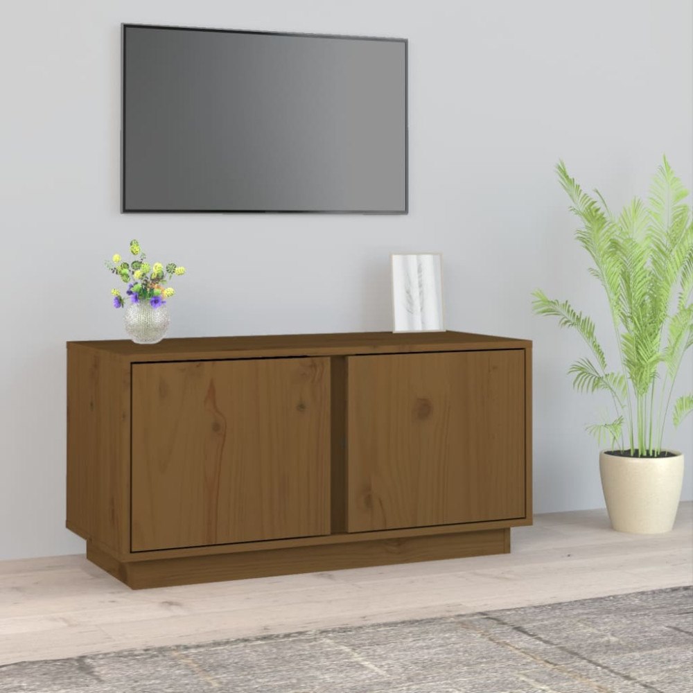 vidaXL Tv-bänk honungsbrun 80x35x40,5 cm massiv furu