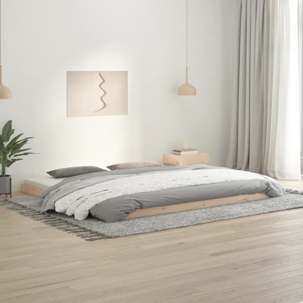 vidaXL Sängram 200x200 cm massiv furu