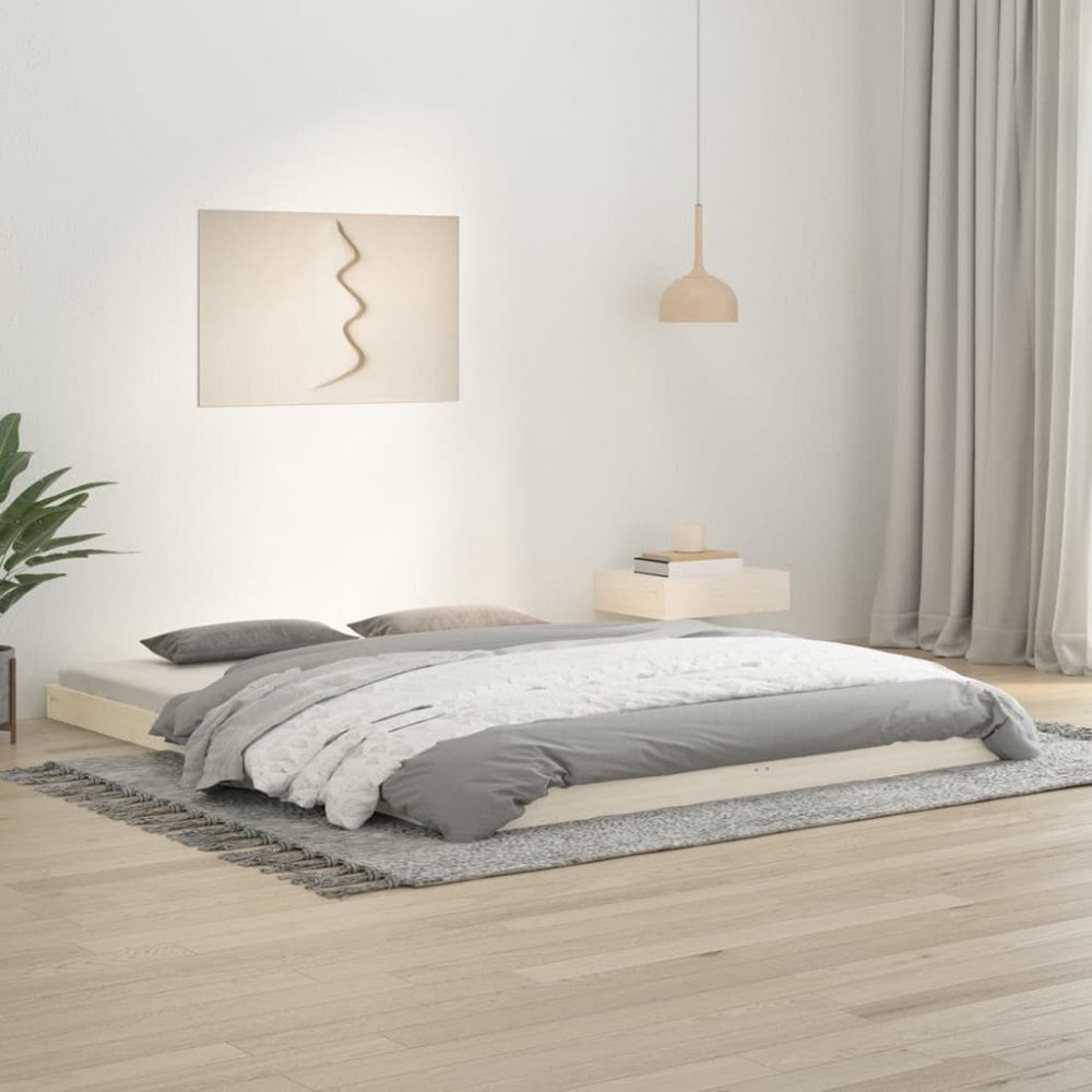 vidaXL Sängram vit 160x200 cm massiv furu