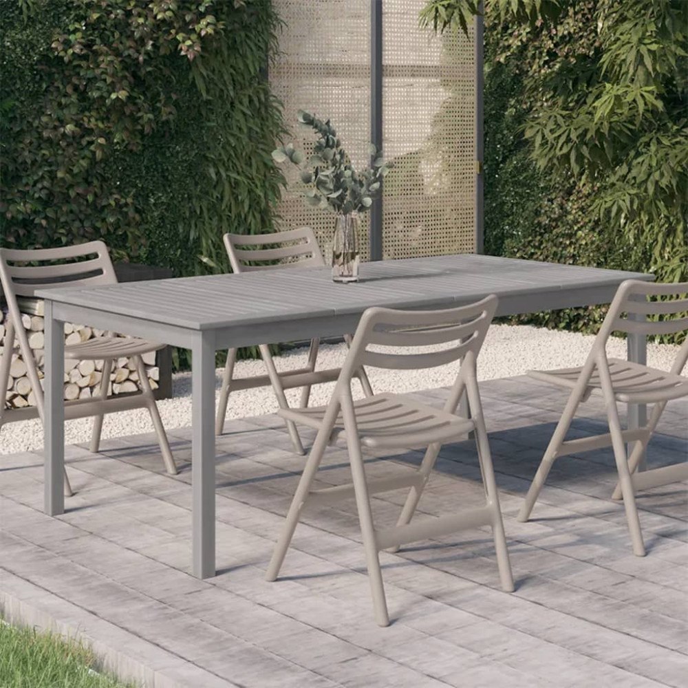 vidaXL Trädgårdsbord grå 200x100x75 massivt akaciaträ