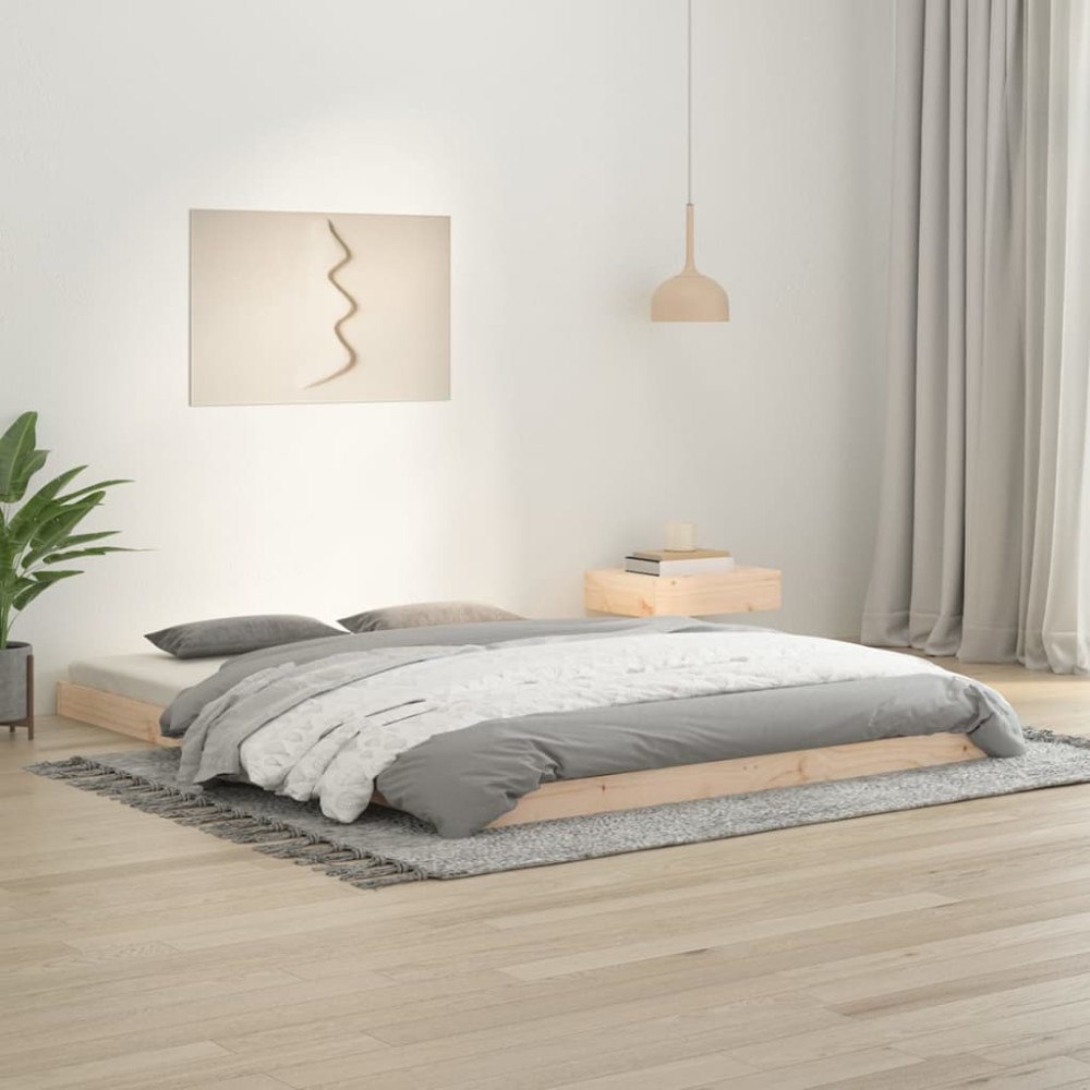 vidaXL Sängram 150x200 cm massiv furu