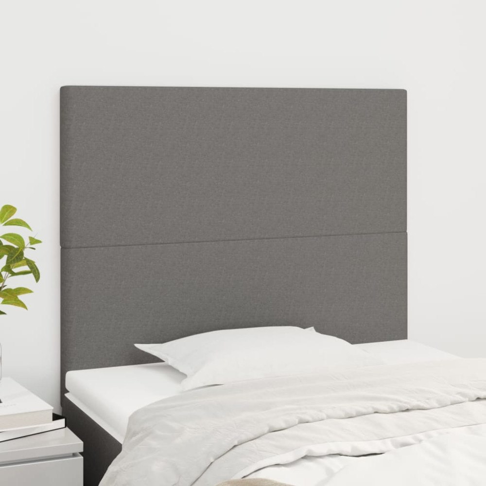 vidaXL Sänggavel mörkgrå 90x5x118/128 cm tyg