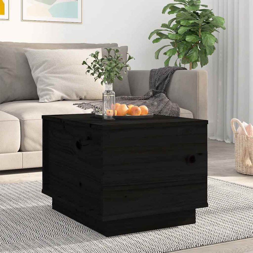 vidaXL Soffbord svart 40x50x35 cm massivt furu