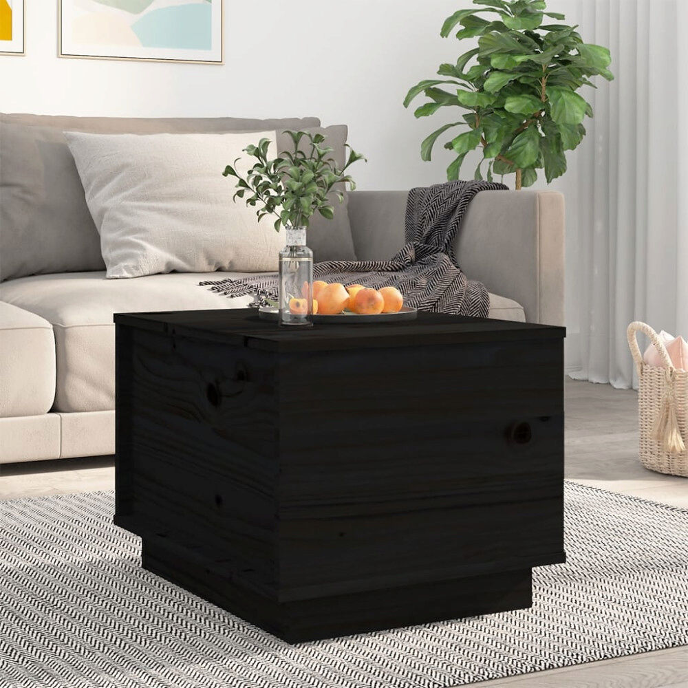 vidaXL Soffbord svart 40x50x35 cm massivt furu