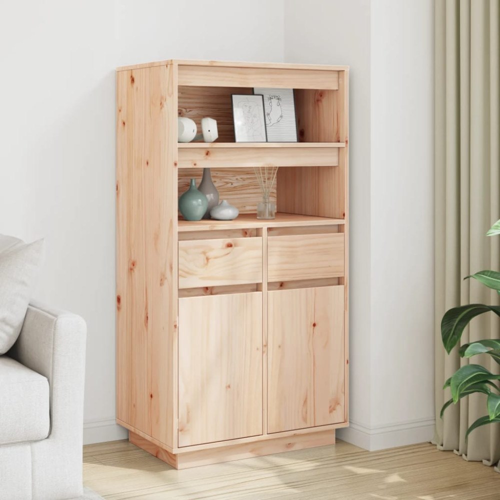 vidaXL Högskåp 60x40x116,5 cm massiv furu