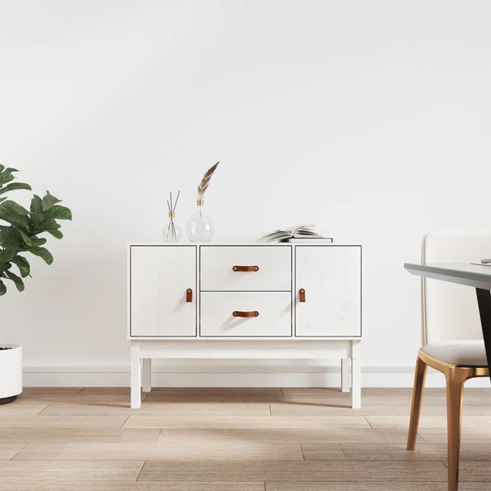vidaXL Skåp vit 110x40x78 cm massiv furu