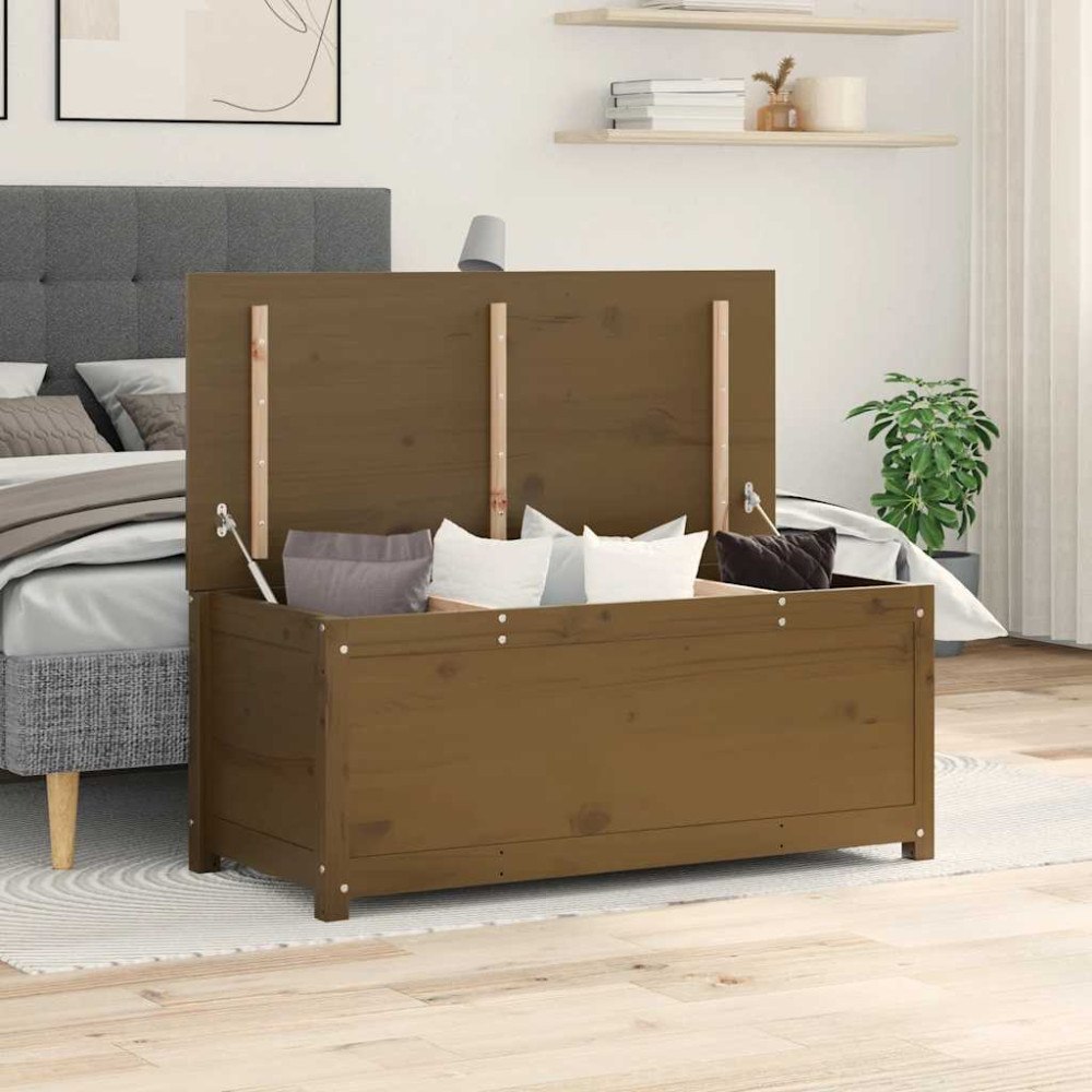 vidaXL Förvaringslåda honungsbrun 110x50x45,5 cm massiv furu