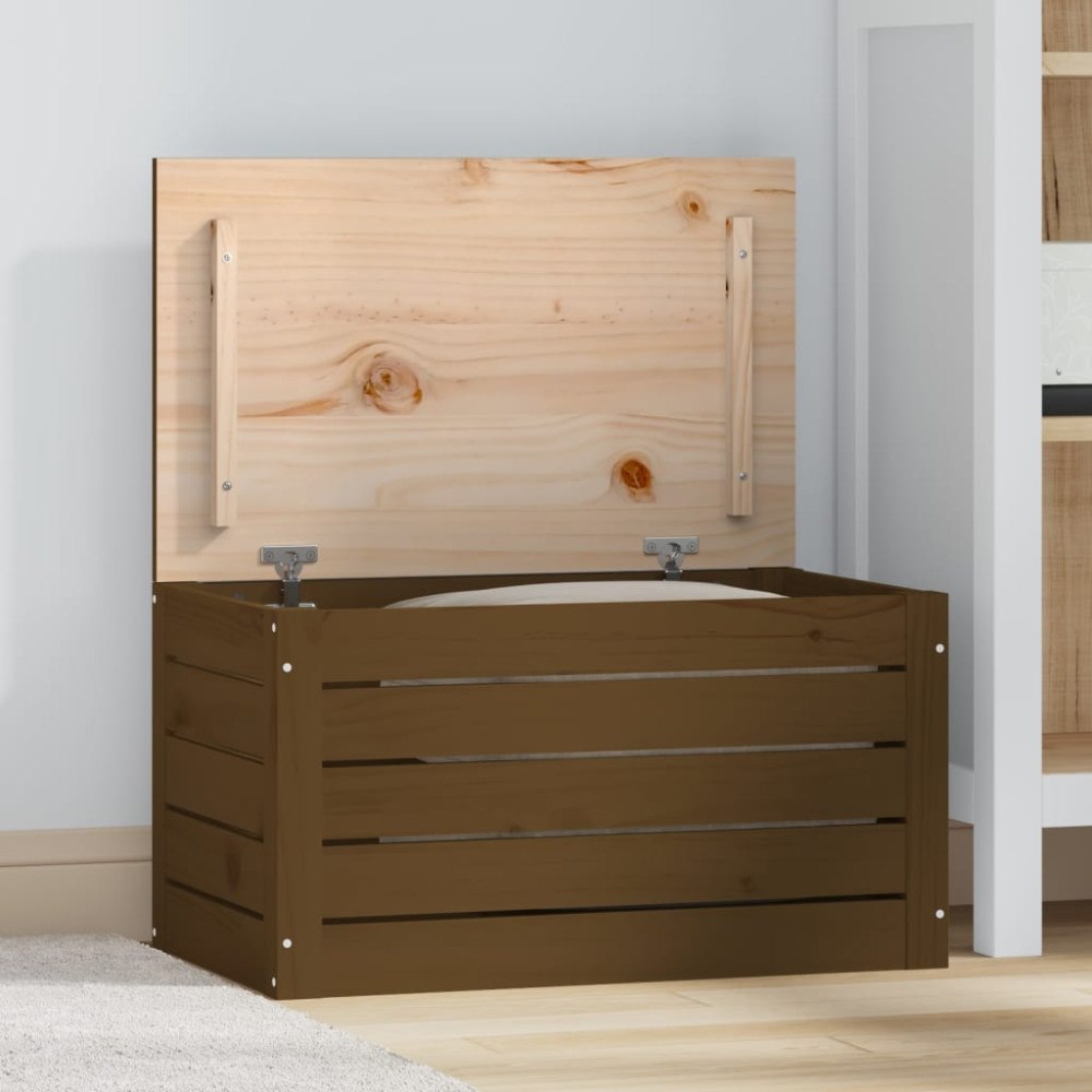 vidaXL Förvaringslåda honungsbrun 59,5x36,5x33 cm massiv furu