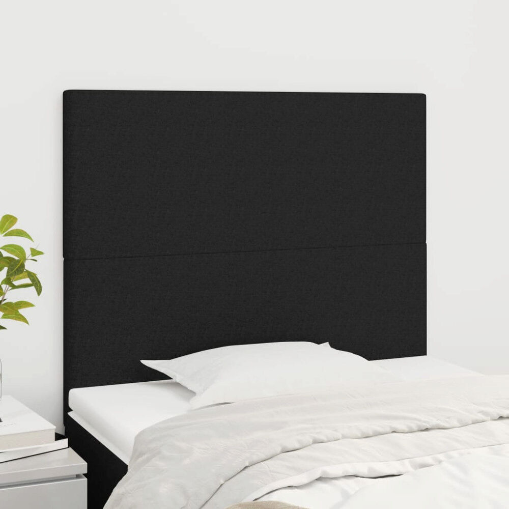 vidaXL Sänggavel svart 80x5x118/128 cm tyg