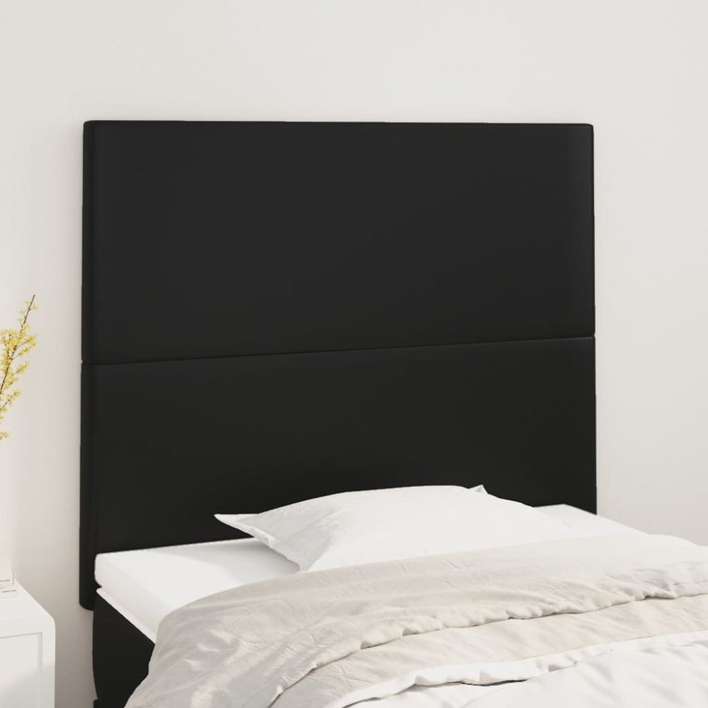 vidaXL Huvudgavel svart 80x5x118/128 cm konstläder