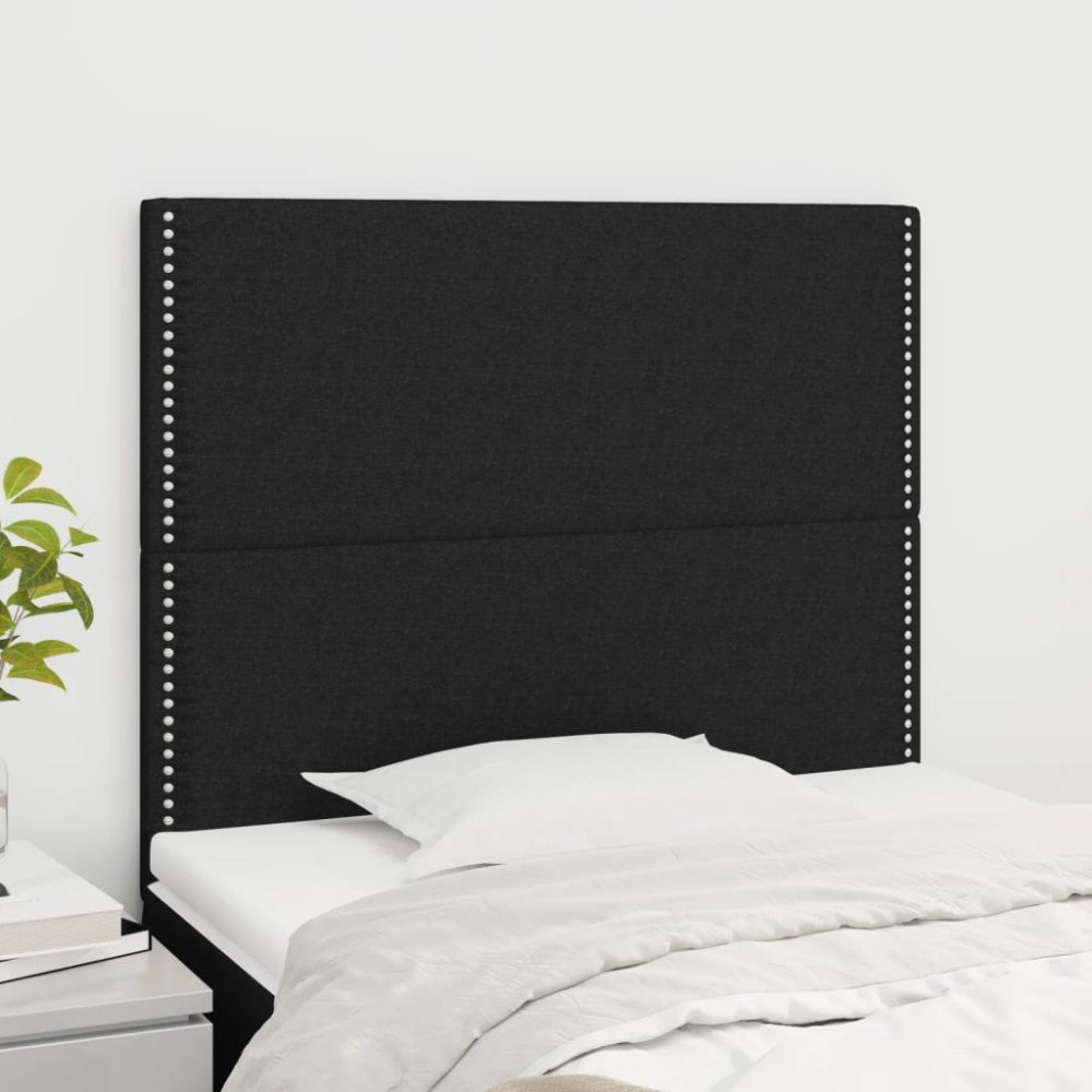 vidaXL Sänggavel svart 80x5x118/128 cm tyg