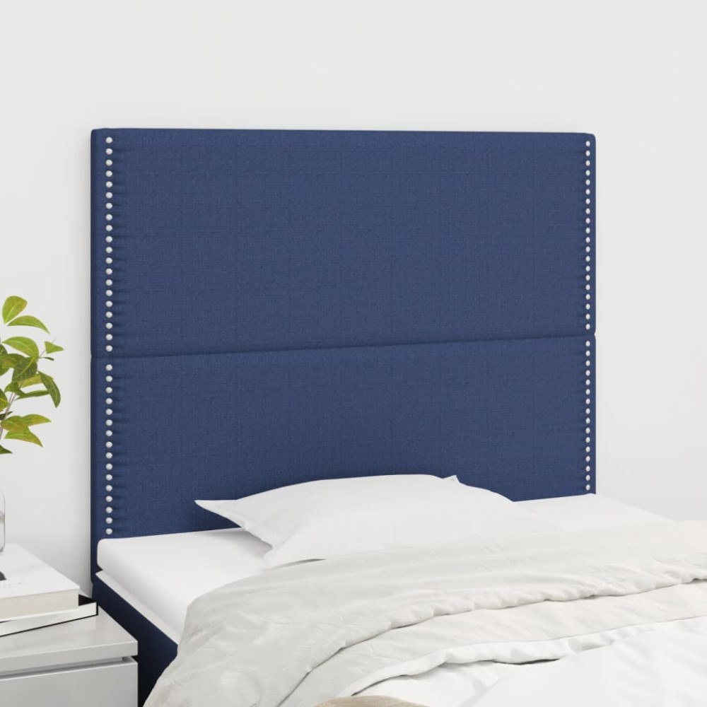 vidaXL Sänggavel blå 80x5x118/128 cm tyg