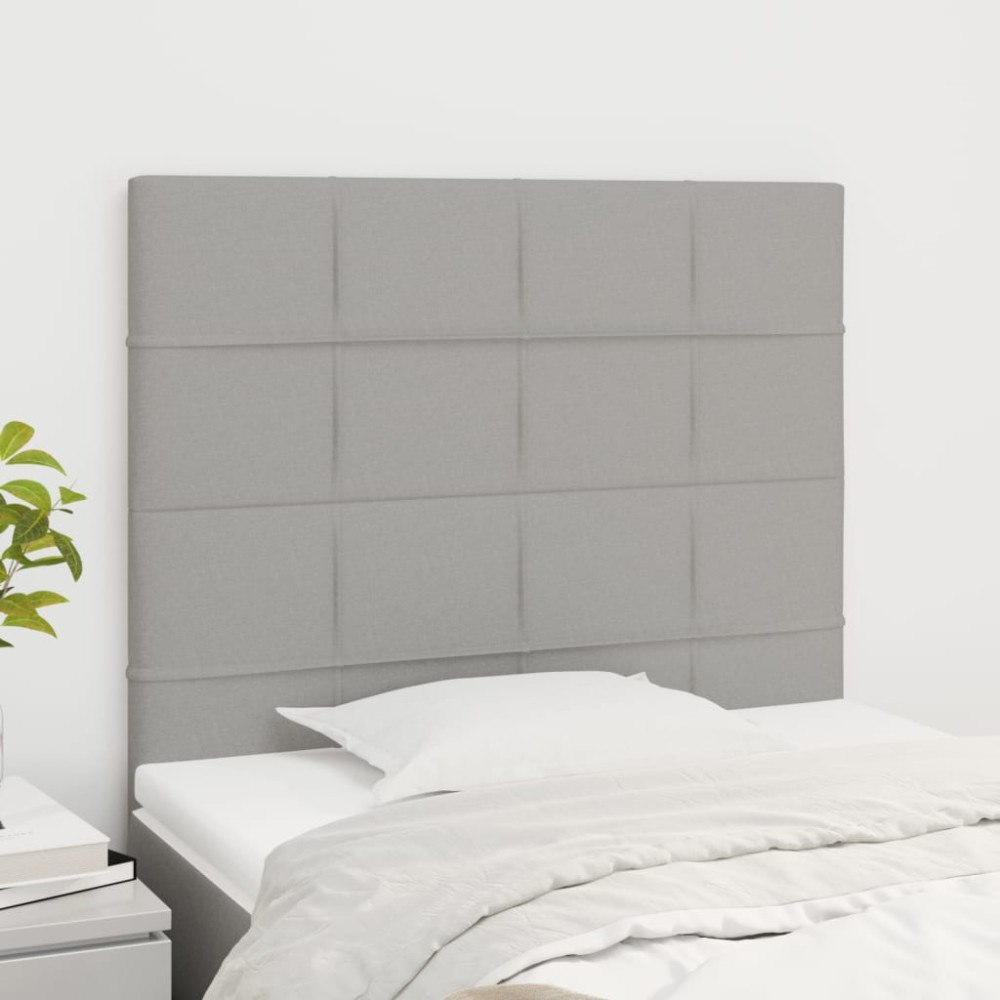 vidaXL Sänggavel ljusgrå 80x5x118/128 cm tyg