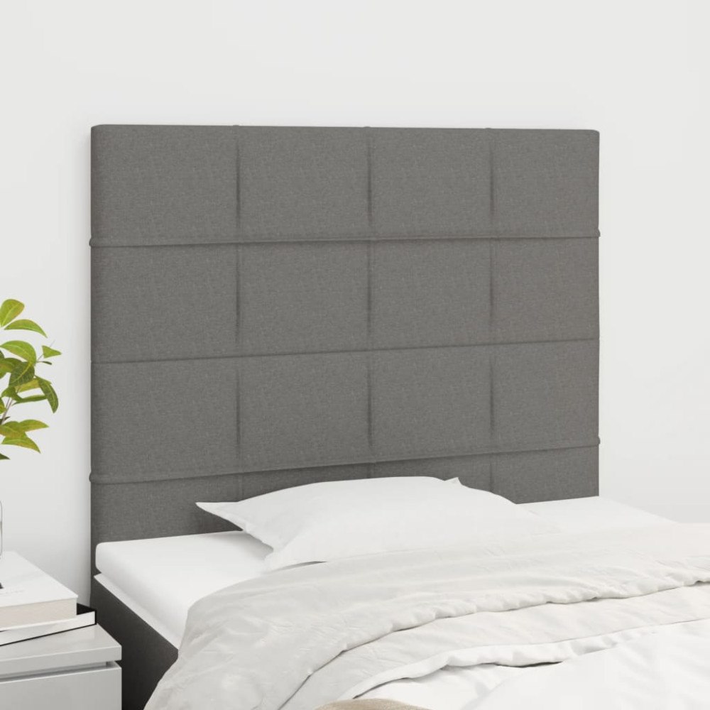 vidaXL Sänggavel mörkgrå 90x5x118/128 cm tyg