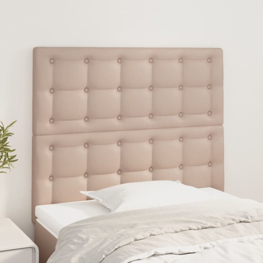 vidaXL Sänggavel Cappuccino 80x5x118/128 cm konstläder