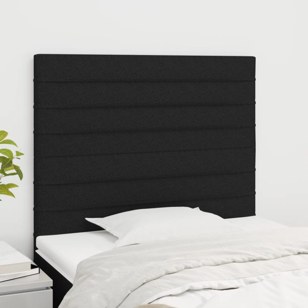 vidaXL Sänggavel svart 80x5x118/128 cm tyg