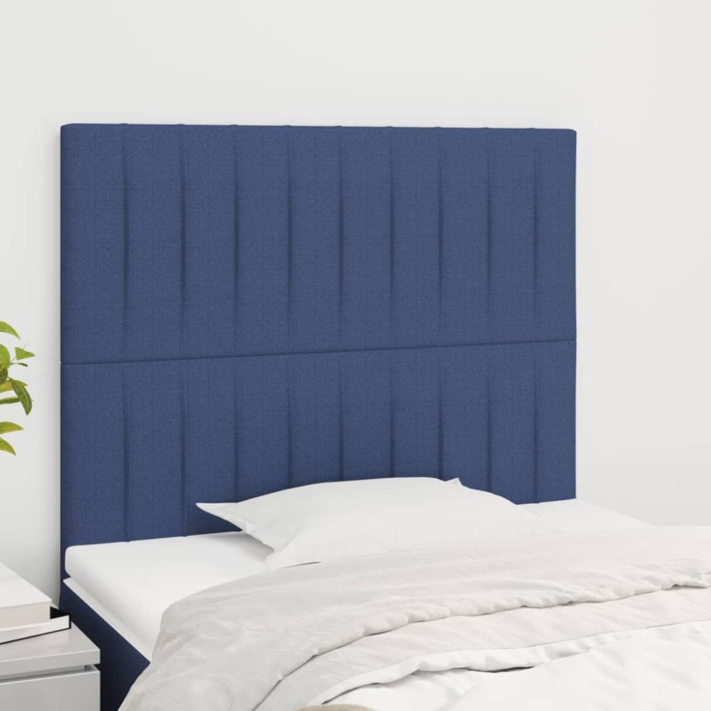 vidaXL Sänggavel blå 80x5x118/128 cm tyg