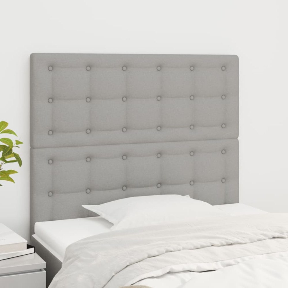 vidaXL Sänggavel ljusgrå 80x5x118/128 cm tyg