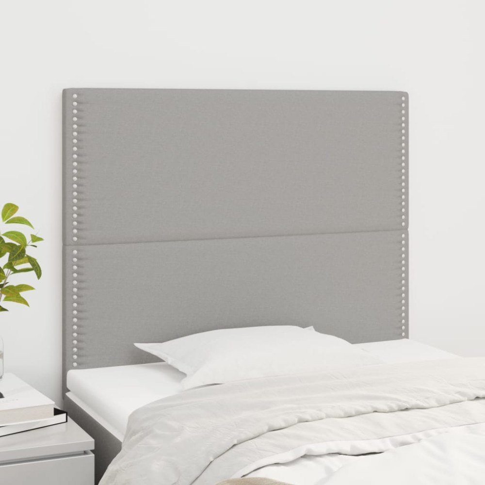 vidaXL Sänggavel ljusgrå 80x5x118/128 cm tyg