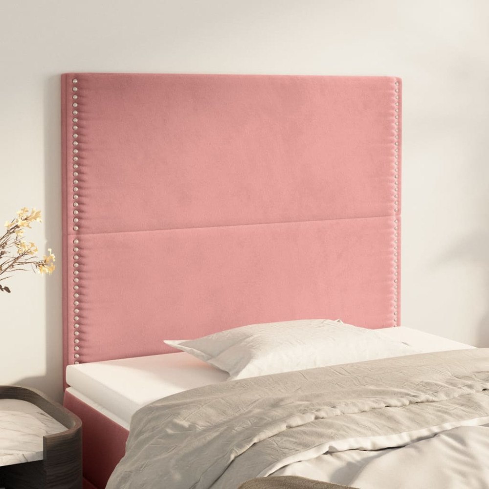 vidaXL Sänggavel rosa 80x5x118/128 cm sammet