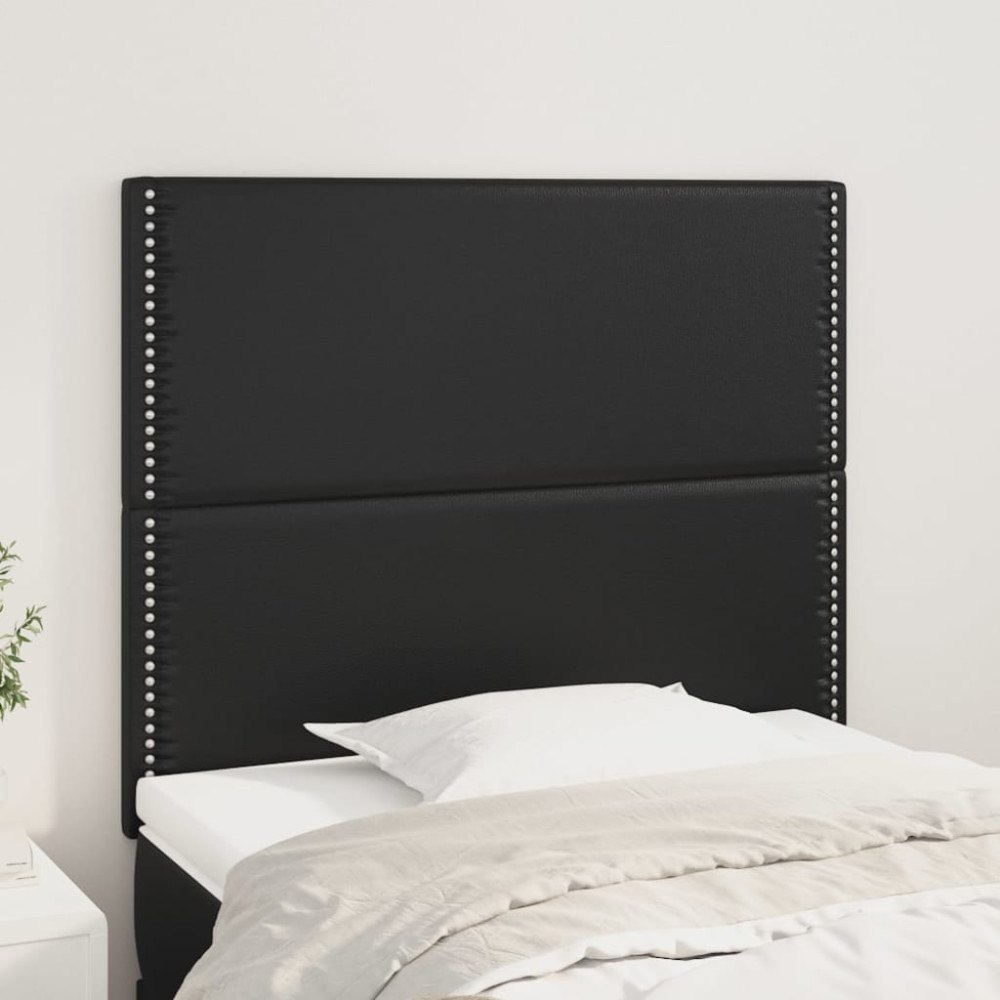 vidaXL Huvudgavel svart 80x5x118/128 cm konstläder