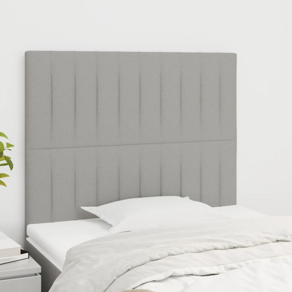 vidaXL Sänggavel ljusgrå 80x5x118/128 cm tyg