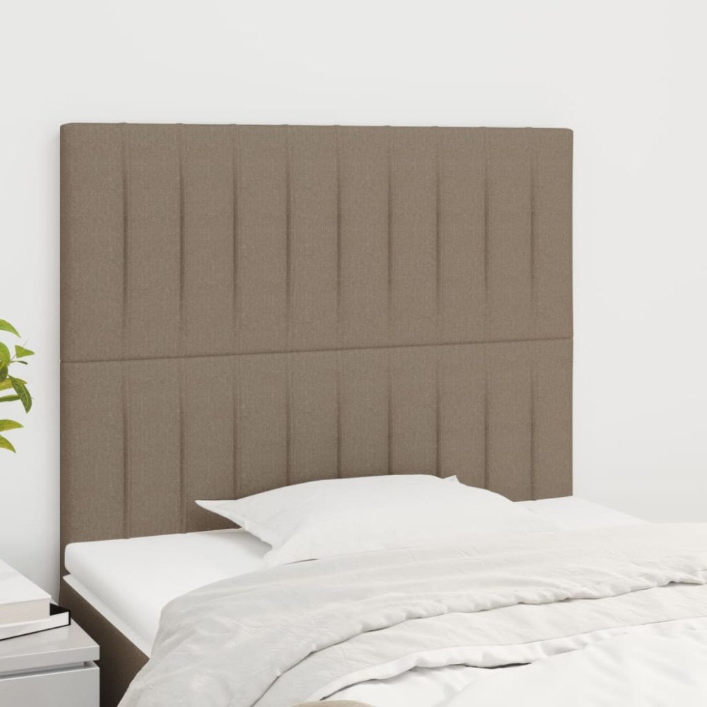 vidaXL Sänggavel taupe 80x5x118/128 cm tyg