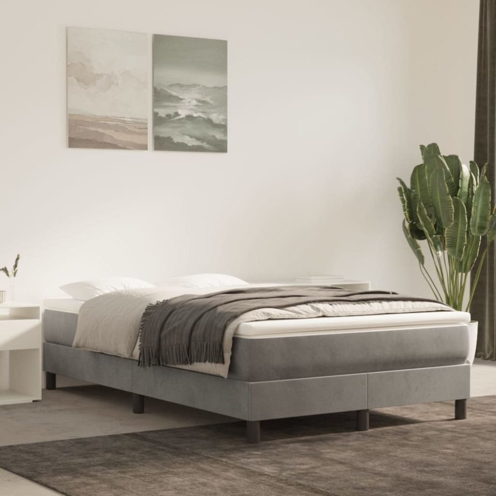 vidaXL Pocketresårmadrass medium ljusgrå 120x200x20 cm sammet