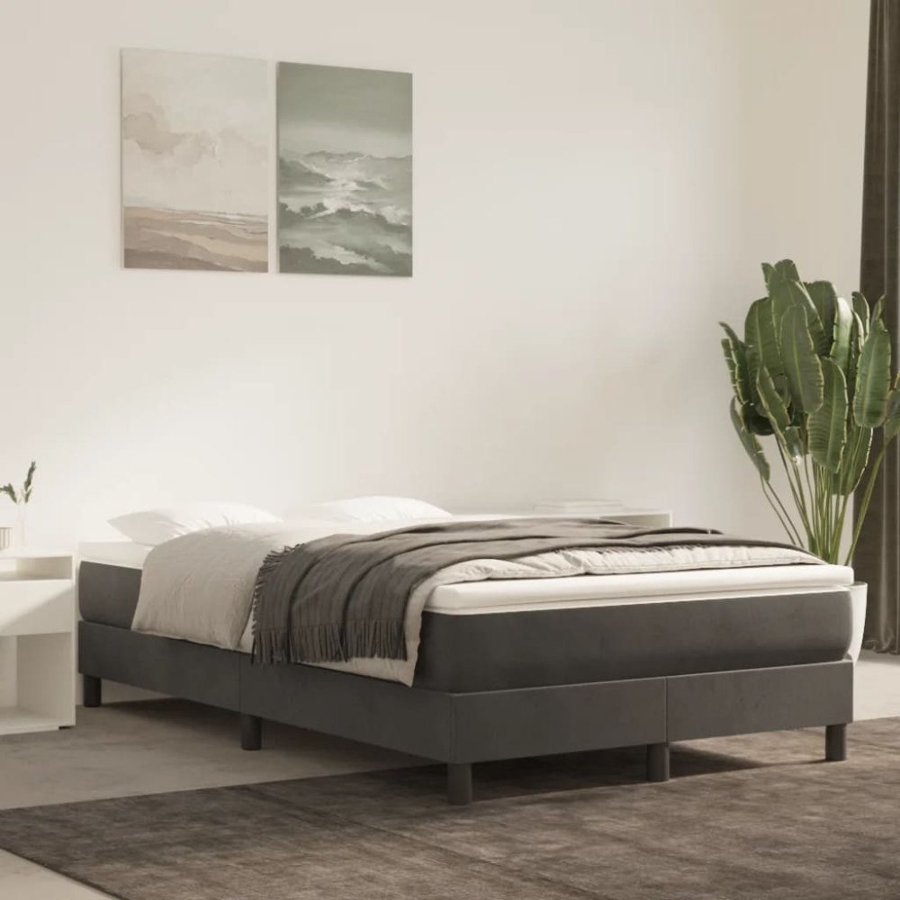 vidaXL Pocketresårmadrass medium mörkgrå 120x200x20 cm sammet
