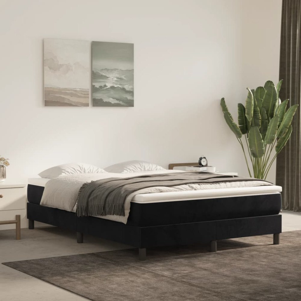 vidaXL Pocketresårmadrass medium svart 140x200x20 cm sammet
