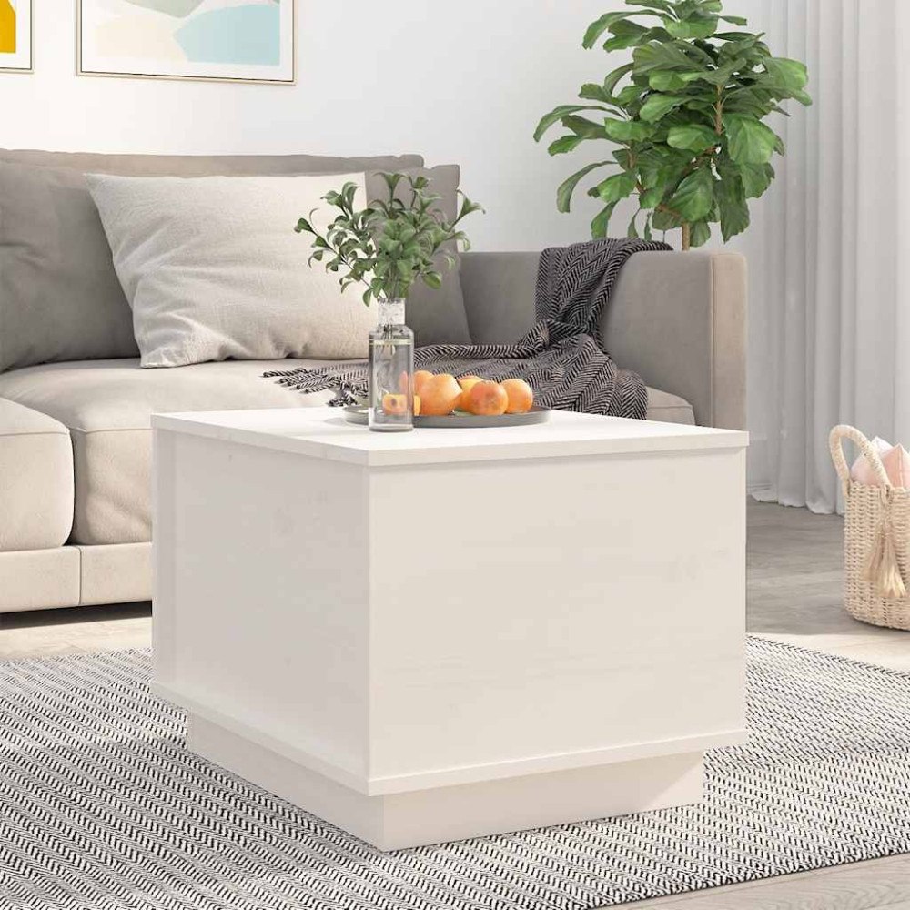 vidaXL Soffbord vit 40x50x35 cm massiv furu