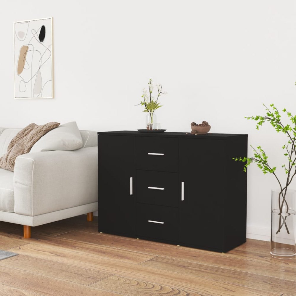 vidaXL Skänk svart 91x29,5x65 cm konstruerat trä