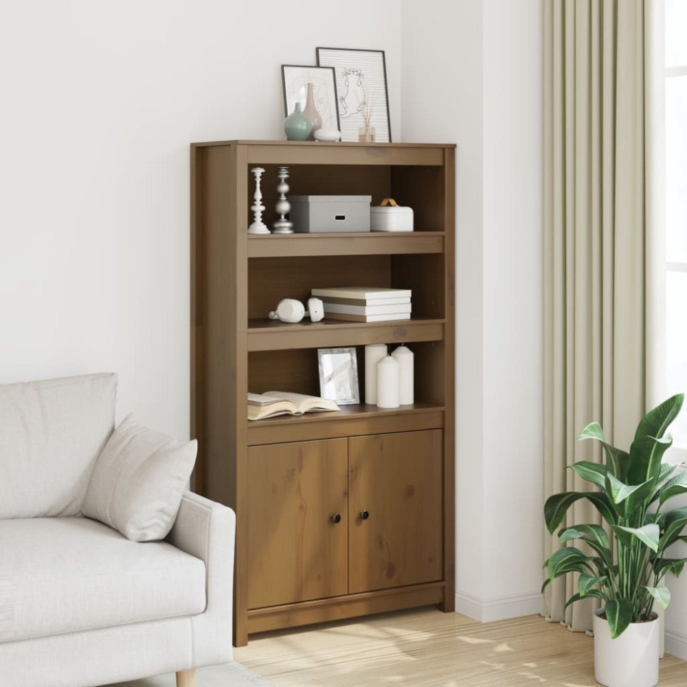 vidaXL Förvaringsskåp honungsbrun 80x35x154 cm massiv furu