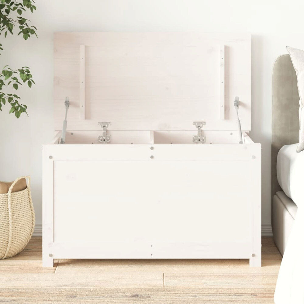 vidaXL Förvaringslåda vit 80x40x45,5 cm massiv furu